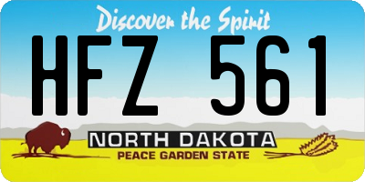 ND license plate HFZ561