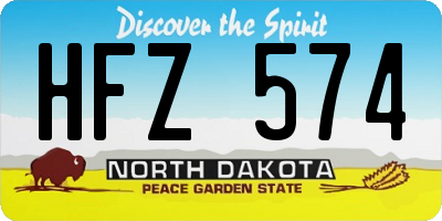 ND license plate HFZ574