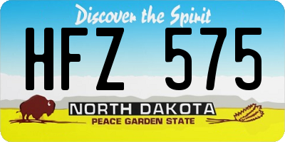 ND license plate HFZ575