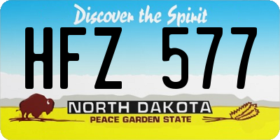 ND license plate HFZ577