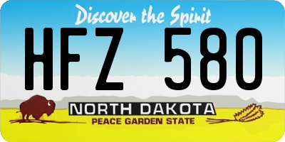 ND license plate HFZ580