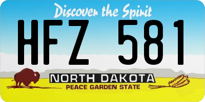 ND license plate HFZ581