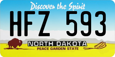 ND license plate HFZ593