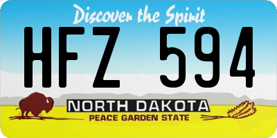 ND license plate HFZ594