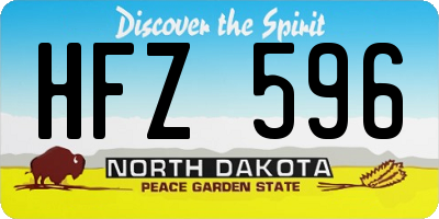ND license plate HFZ596