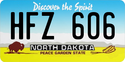 ND license plate HFZ606