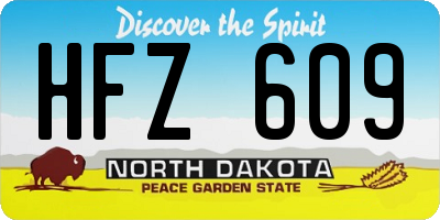 ND license plate HFZ609