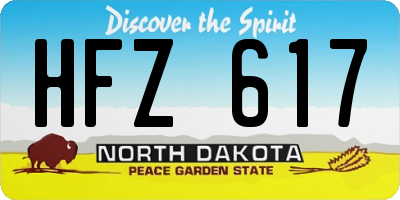 ND license plate HFZ617
