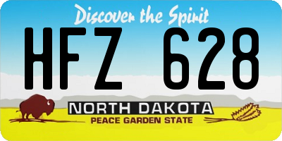 ND license plate HFZ628