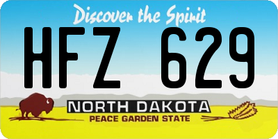 ND license plate HFZ629