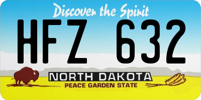 ND license plate HFZ632