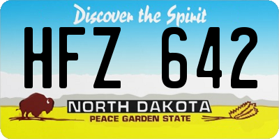 ND license plate HFZ642