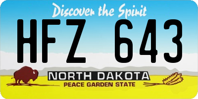 ND license plate HFZ643