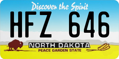 ND license plate HFZ646