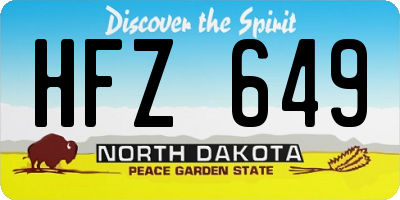 ND license plate HFZ649