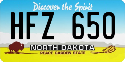 ND license plate HFZ650