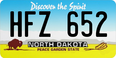ND license plate HFZ652