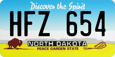ND license plate HFZ654