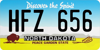 ND license plate HFZ656
