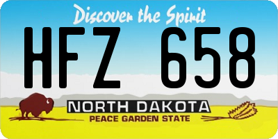 ND license plate HFZ658