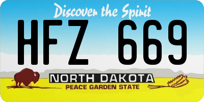 ND license plate HFZ669