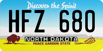 ND license plate HFZ680
