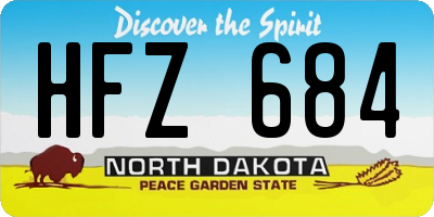 ND license plate HFZ684