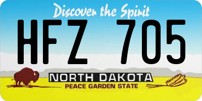 ND license plate HFZ705