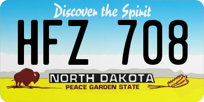 ND license plate HFZ708
