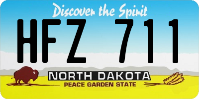 ND license plate HFZ711
