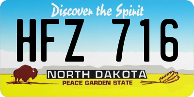 ND license plate HFZ716