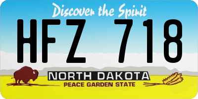 ND license plate HFZ718