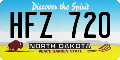 ND license plate HFZ720