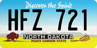 ND license plate HFZ721