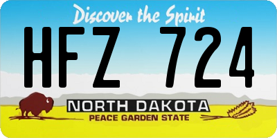 ND license plate HFZ724