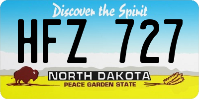 ND license plate HFZ727