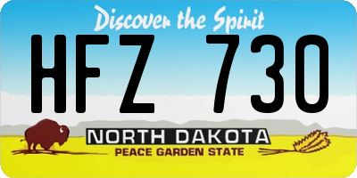 ND license plate HFZ730
