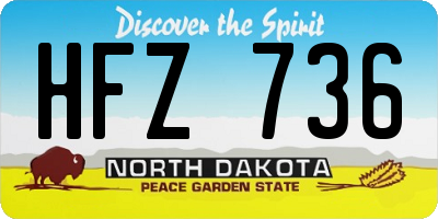 ND license plate HFZ736