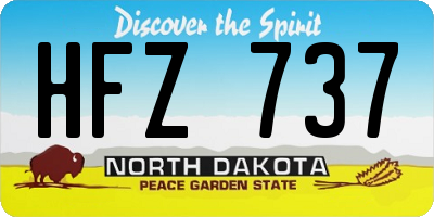 ND license plate HFZ737