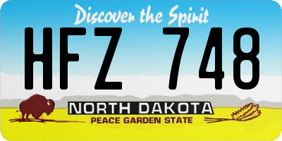 ND license plate HFZ748