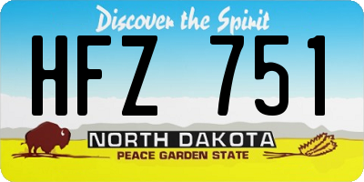 ND license plate HFZ751