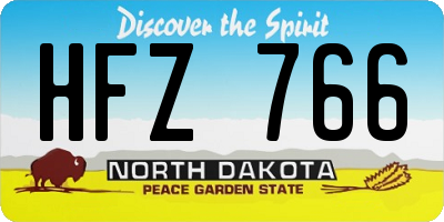 ND license plate HFZ766