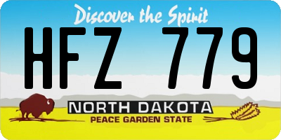 ND license plate HFZ779