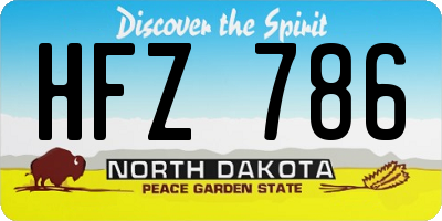ND license plate HFZ786