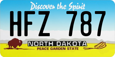ND license plate HFZ787