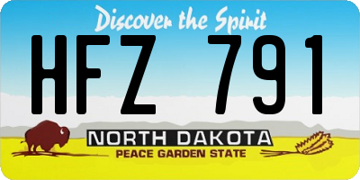 ND license plate HFZ791