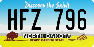 ND license plate HFZ796