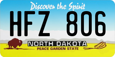 ND license plate HFZ806