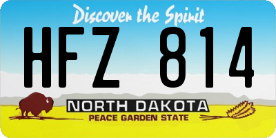 ND license plate HFZ814