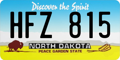 ND license plate HFZ815